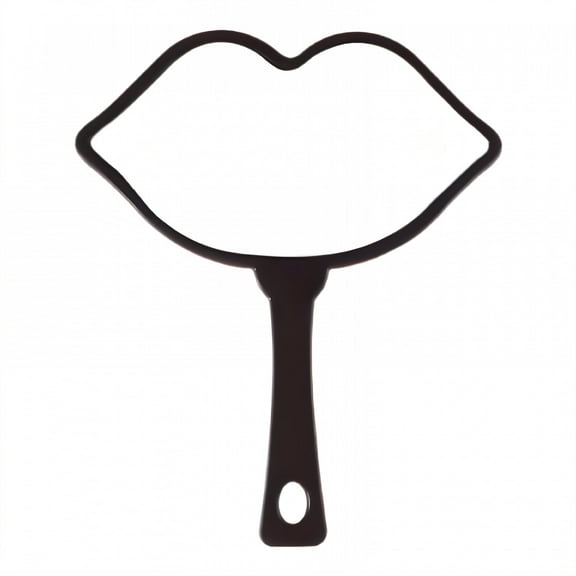 RAGUPEL Hand Mirrors with Handle,Lips Design Mirror 8.5"*7.1"*0.4" Hand Held Mirrors with Handle,Aluminum Mirror Handheld Mirror with Handle,Black