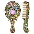 thumbnail image 1 of ACDANC Style1 Hand Mirror - 5.3"×2.7"×0.8" Oval Rose Sculpture Handle Mirror, 1 of 7