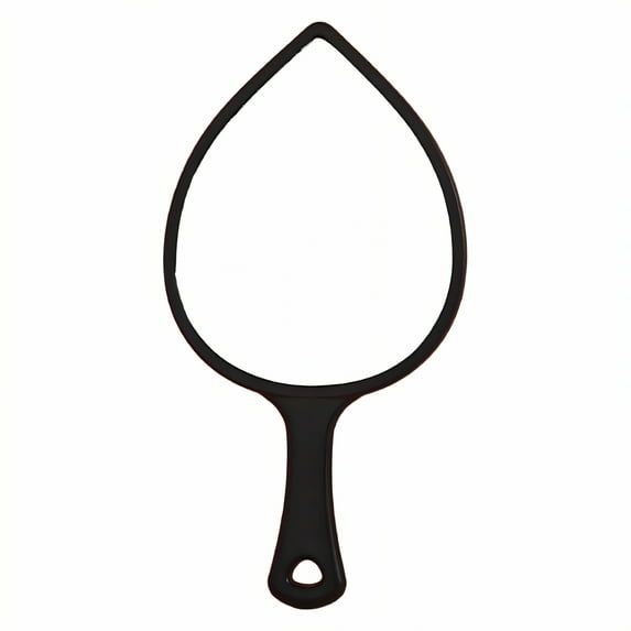 RAGUPEL Hand Mirrors with Handle,Raindrop Mirror 6.3"*3.3"*0.8" Small Mirror,Leaf Shape Hand Mirrors with Handle,Black