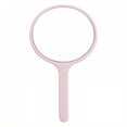 thumbnail image 1 of ACDANC Pink Hand Mirror - 7.3"×3.9" Small Round Aluminum-Coated Handle Mirror, 1 of 6