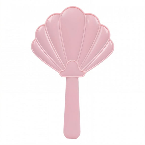 RAGUPEL Hand Mirrors with Handle,Scallop Mirror 7.9"*4.9"*0.8" Handheld Mirror with Handle,Aluminum Mirror Hand Mirrors with Handle,Pink