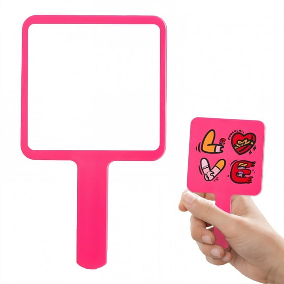 ACDANC Style1 Hand Mirror - 6.2"×3.5"×0.4" Square Aluminum Small Glass Mirror