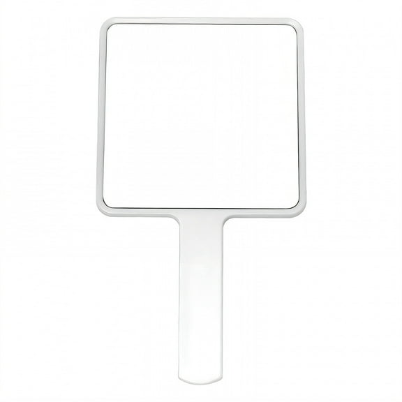 ACDANC White Hand Mirror - 8.5"×4.7"×0.4" Square Aluminum-Coated Vanity Mirror