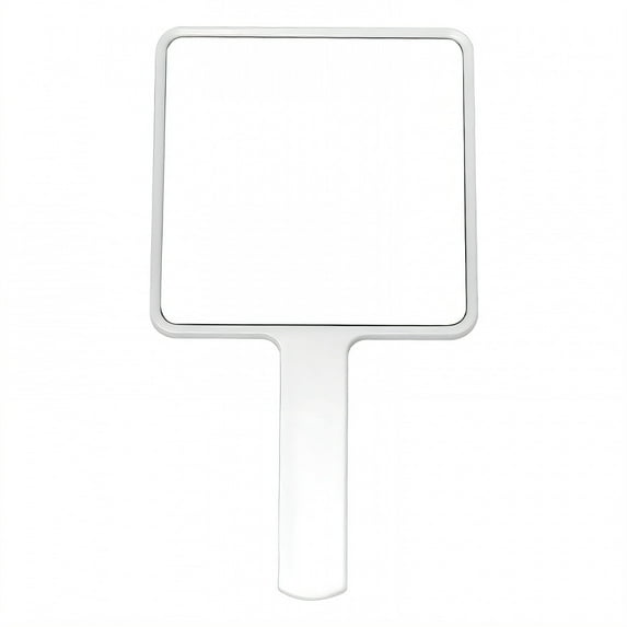 ACDANC White Hand Mirror - 8.5"×4.7"×0.4" Square Aluminum-Coated Vanity Mirror
