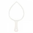 thumbnail image 1 of ACDANC White Hand Mirror - 6.3"×3.3"×0.8" Teardrop Leaf Shape Small Handle Mirror, 1 of 7