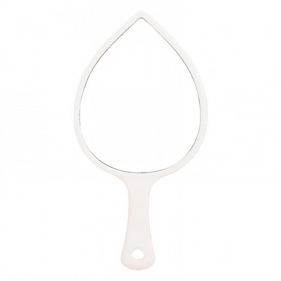 ACDANC White Hand Mirror - 6.3"×3.3"×0.8" Teardrop Leaf Shape Small Handle Mirror