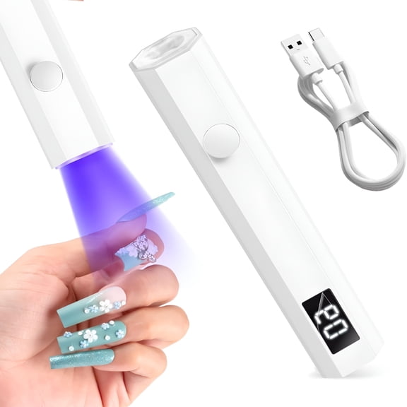 RAGUPEL Handheld UV Light for Nails, 3W Portable Flash Cure LED Lamp with 20/60s Timers for Gel Polish