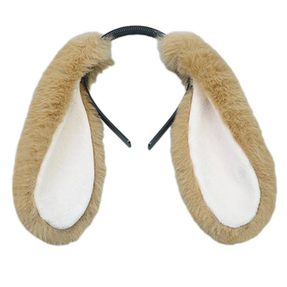 RAGUPEL Headbands for Women,Vibrant and Realistic Colors Bunny Ears,Playful and Drooping Ears Girls Hair Accessories for Extra Cutie Points,Brown