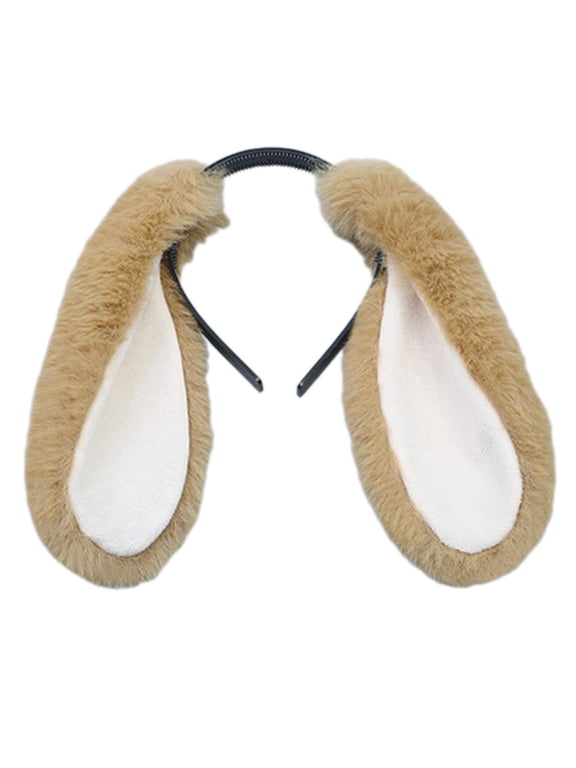 Headbands for Women,Vibrant and Realistic Colors Bunny Ears,Playful and Drooping Ears Girls Hair Accessories for Extra Cutie Points,Brown