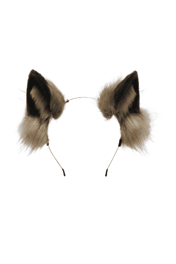 Headbands for Women,Realistic Fur Detailing Wolf Ears for Extra Fun,Charming Handmade and Whimsical Look Cat Ears Headband,Brown