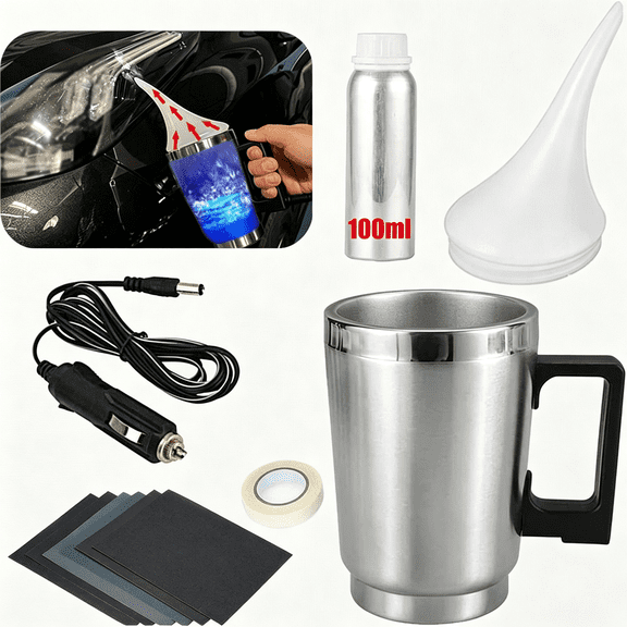 RAGUPEL Headlight Restoration Car Headlight Lens Scratch Repair Polish Tool with 100 Ml Restoration Liquid,Auto Headlight Vapor Renovation Kit with Uv Block Coat to Remove Yellowing/Scratch/Haze