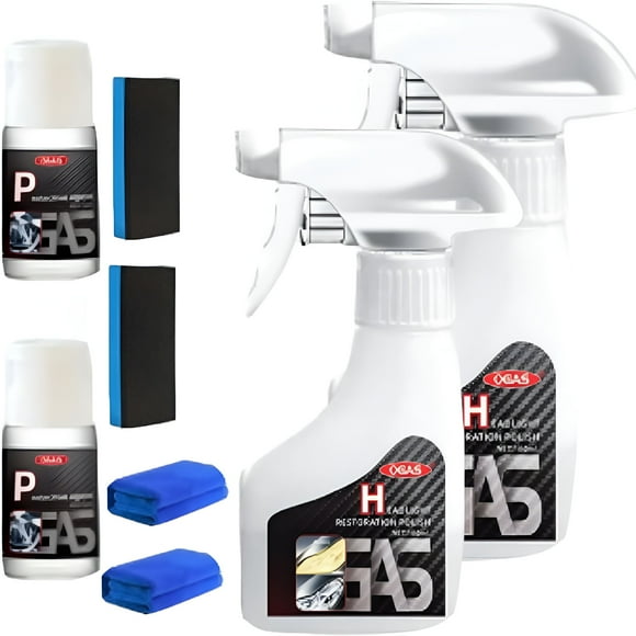 RAGUPEL Headlight Restoration Spray - Automotive Headlamp Restoration Fluid Kit, Clear Coating Polish Refurbisher, Vehicles That Restores Clarity, Yellowing & Scratches UV Protection (2set)