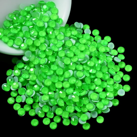 RAGUPEL Hotfix Rhinestones for Bedazzling,Glass Gems Hot Fix Neon Rhinestones for Clothes,Diamonds for Crafts,Shoes,Green Neon,Ss10,2880Pcs Green Hotfix Rhinestones