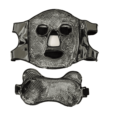 RAGUPEL Ice Mask,Three Layers of Slow Warming Face Ice Pack,Non-Frostbite Ice Face Mask with Eye Mask,Black