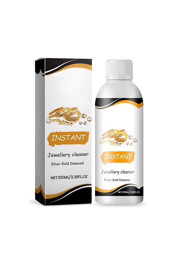 Jewelry Cleaner Solution, Ultrasonic Jewelry Cleaner Solution Concentrate, Liquid Effective Solution for Cleaning Diamond, Rings, Silver Earrings, Jewelry, Glasses, Braces, 100ml