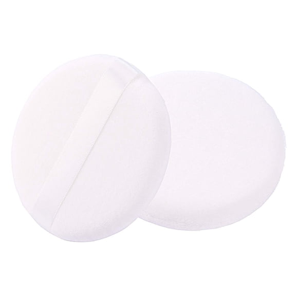 RAGUPEL Large Loose Powder Puffs,4.13 Inch Powder Puff for Body Powder,Ultra Soft Velour Body Powder Puffs,2Pcs,White,Round