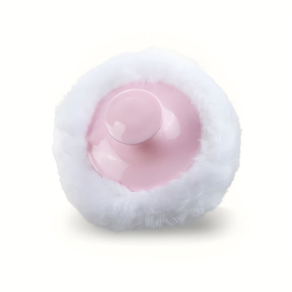 RAGUPEL Large Powder Puff Sponge Pad with Baby Handle, Soft Furry Plush Face Puff for Cornstarch, Foundation, and Loose Powder Dusting