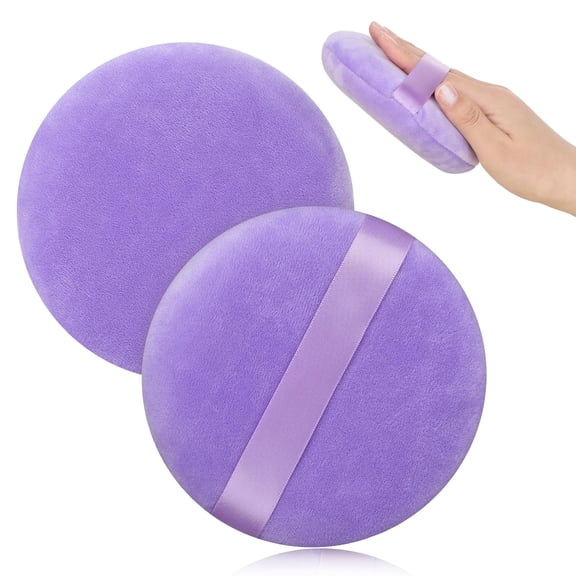 RAGUPEL Large Size Body Puff,5"Es Ultra Soft Velour Puffs Washable Round Makeup Sponge Applicator for Face Cleaning,Makeup&Loose Bath Setting Body Powder,Foundation Blending