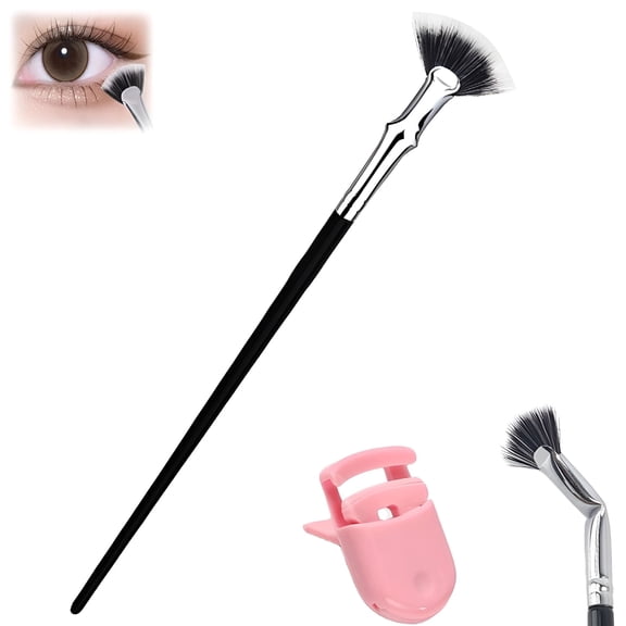 RAGUPEL Lash Brush,Mascara Fan Brush,Folding Angle Scalloped Lash,Multifunctional Mascara Comb Separator Tool for Upper Lower Eye Lash