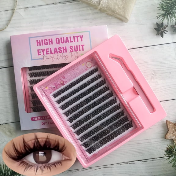 RAGUPEL Lash Clusters Wispy D Curl Cluster Eyelash Extensions,10-18Mm Volume Individual Lashes,Pestaas Postizas Naturales,Diy Salon-Like Fluffy Wispy Lash Extension for Daily Makeup