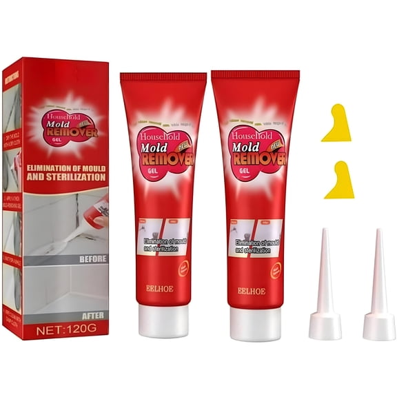 RAGUPEL Magic Mold Remover Gel,Household Mold Remover Gel Cleaner,for Tiles,Grout Sealant,Bathroom Cleaning,Washing Machine,Fridge,Kitchen Sinks 2pcs