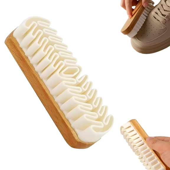 RAGUPEL Magic Rubber Shoe Brush, New Magic Rubber Shoe Brush, Soft Suede Hoe Rush Cleaner, Suede Ubber Cleaning Rush for Shoes, Bags, Jacket, Purse, Sofa with Wooden Handle(1Pcs)