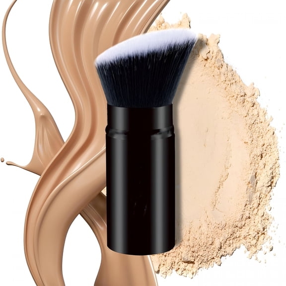RAGUPEL Makeup Brush Kabuki Face Brushes Retractable Travel Blush Kabuki Brush Portable Flawless for Foundation,Powder Blush,Bronzer,Buffing,Liquid,Cream,Cruelty Free with Cover(1Pcs)
