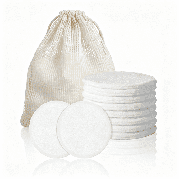 RAGUPEL Makeup Remover Pads Reusable Cotton Pads with Mesh Washable Laundry Bag,Cotton Rounds Soft for Facial Cleansing Skincare