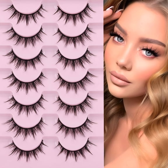 RAGUPEL Manga Lashes Eyelashes Lash Clusters Natural Look False Eyelashes Anime Lashes Wispy Spiky 3D Volume Eyelashes Pack Eyelashes Look Like Individual Cluster Lashes