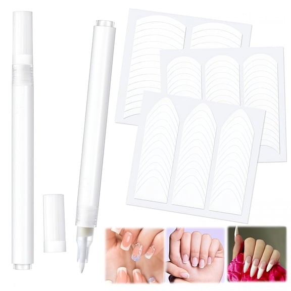 RAGUPEL Manicure Kit Includes 2 French Nail Pens,3 French Nail Stickers Diy Pedicure Nails Kit Beauty&Personal Care White