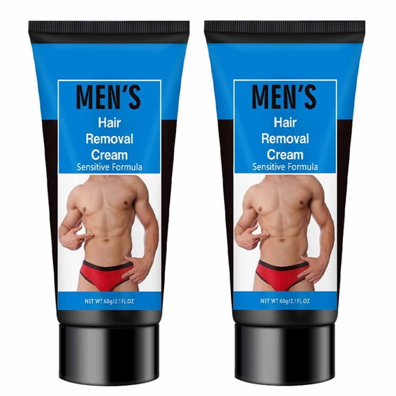 RAGUPEL Men'S Hair Removal Cream with Sensitive Formula,Gentle Body Hair Remover for Arms,Legs,Chest,Back,Underarms & Groin Area,Painless Depilatory Cream for Men (2Pack)