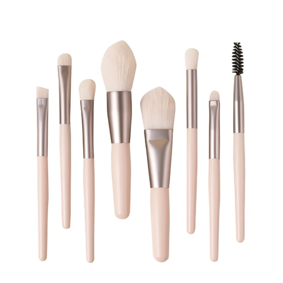 RAGUPEL Mini Brush kit, 8pcs Mini Makeup Brushes, Mini Cosmetic Brushes for Face Foundation Blush Eye Shadow, Wooden Handle Synthetic Bristle, travel makeup brushes