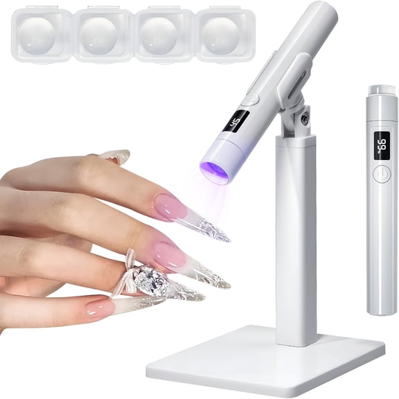 RAGUPEL Mini Uv Light for Nails,Portable Small Handheld Uv Light for Gel Nail,Cordless Rechargeable Flash Cure Lamp,Squish Pen Gel Lamp with Stand for ManicureSalon,Nail SuppliesToolsAccessories