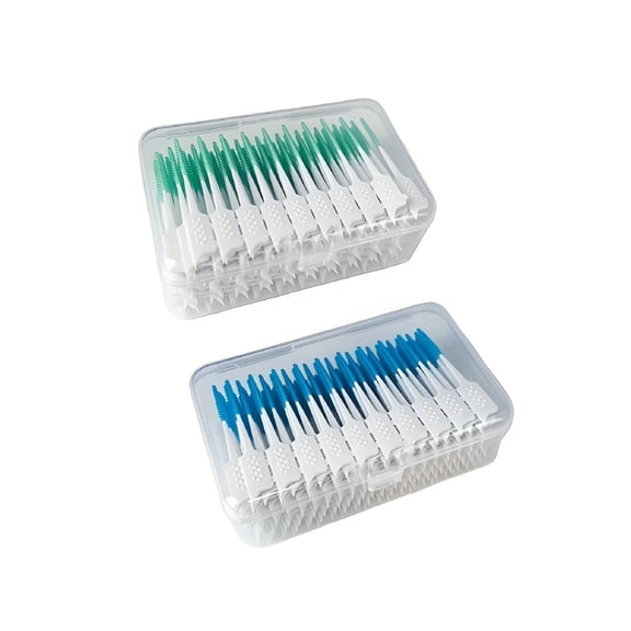 RAGUPEL Mint Flavor 400-Pack Mini Floss Brushes-Soft Silicone Interdental Hygienicing Brushes for Teeth and Gums-Formaldehyde-Free Oral Care