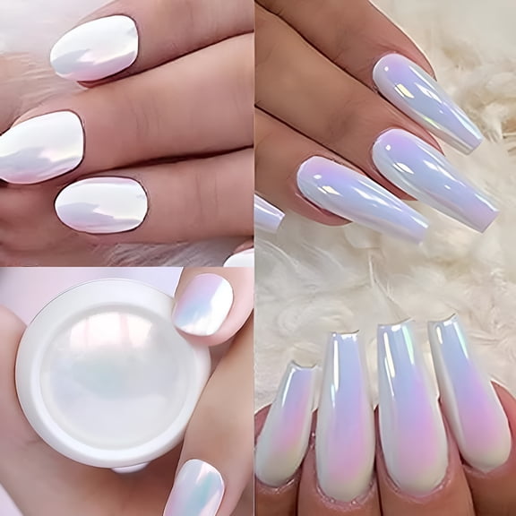 RAGUPEL Mirror Neon Aurora Nail Art Glitter Powder, Mermaid Unicorn Chrome Pigment Dust, Superfine Holographic Iridescent Manicure Decoration for DIY Nails, 1 Box