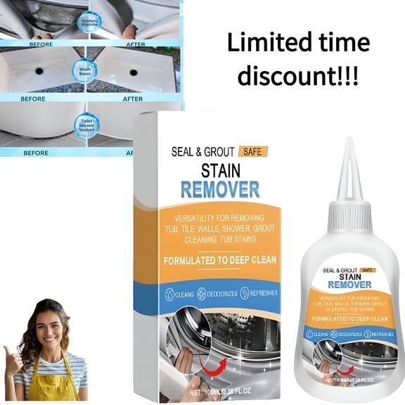 RAGUPEL Mold Stain Remover Gel Cleaner Heavy Duty Stain Cleaner for Front Loader Washing Machine Seal,Bathroom Grout,Shower,Caulk - Front Load Washer Cleaning Solution - 3.38Fl Oz