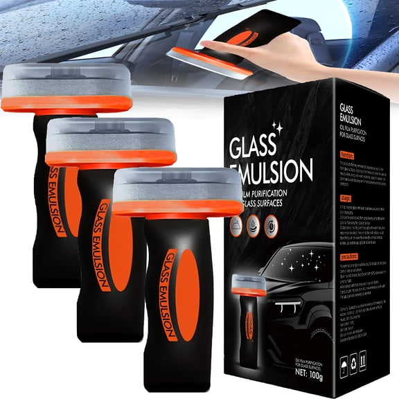 RAGUPEL MultiSurface Oil Film Cleaning Brush for Auto & Household Glass Glass Cleaning Board,Glass Cleaner Guard for Mirrors,Shower Doors,Windows and Car (3Pcs)