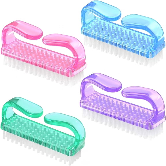 RAGUPEL Nail Brush for Cleaning Fingernails, Hand Fingernail Brush Cleaner Scrubbing Kit with Handle Grip, Pedicure Brush for Toes and Nails, Fingernail Scrubber Brush for Men Women