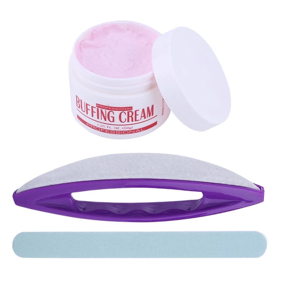 RAGUPEL Nail Buffer and Shine Kit, Sheepskin File with Buffing Wax Cream, Professional Manicure Set for Smoothing and Polishing Nails at Home or Salon