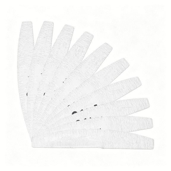 RAGUPEL Nail File, 10Pcs Professional 100/180 Grit Half-Moon Shaped Double Sides Washable Emery Boards Manicure Tools for Acrylic and Gel Nails Nail File