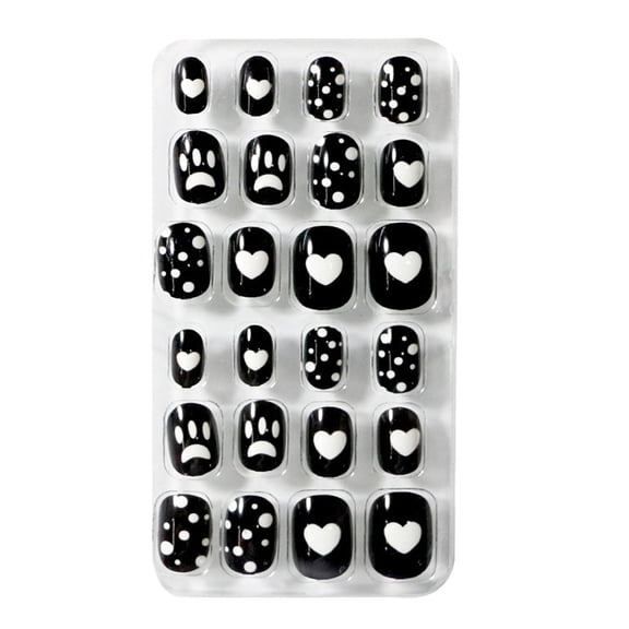 RAGUPEL Nails Kit Acrylic Set,Press Nails Design Long Nails Shiny Acrylic Nails Full Coverage Flower Nails for Ladies and Girls 24 Pieces