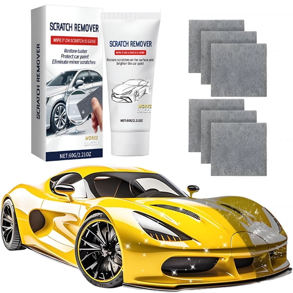 RAGUPEL Nano Sparkle Cloth Car Scratch Remover Paste for Vehicles,Car Scratch Repair Kit to Erase Car Paint Scratches,Water Spots,Scuff Repair Polishing Wax Kit (1pcs(White))