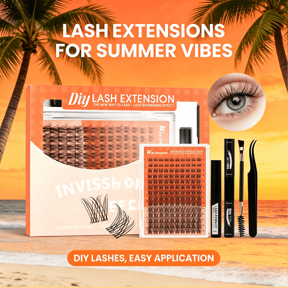 RAGUPEL Natural Lash Clusters Wispy Cluster Eyelash Extensions 144Pcs Individual Lashes 8-16Mm D Curly Diy Lash Extension Natural Look with Invisible Band by