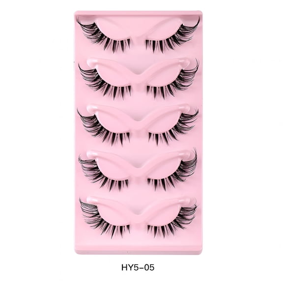 RAGUPEL Natural Look Eyelashes,3D Mink Cat Eye Lash 15Mm Manga Lashes 10 Pairs Soft Reusable False Eyelashes Lightweight,No Glue Included