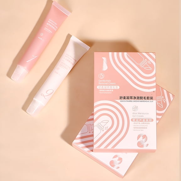 RAGUPEL Natural Permanent Hair Removal Cream With Aloe Gel Soothing Skin and Scraper Easy to Apply