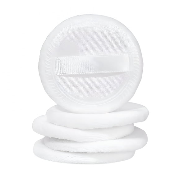 BPPEG Round Cotton Powder Puffs - Soft Velour, Ribbon Handle Compact Size -