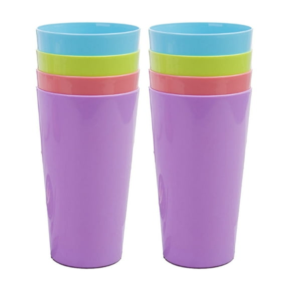 RAGUPEL Plastic Cups, Colorful Drinking Glasses Set, Durable and Smooth Edged Cups, Easy-Clean Design, 2-Pack