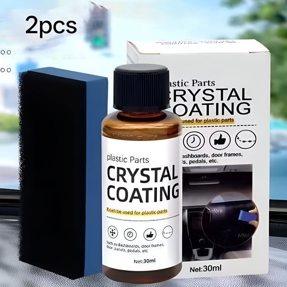 RAGUPEL Plating Refurbishing Agent 2 Packs Crystal Coating for Car Plastic Parts with Sponge, Nano Coating Agent, Cars Plastics Restorer for DIY, Automotive