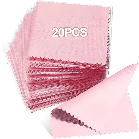 RAGUPEL Polishing Cloths, Bulk Pack, for Silver, Gold, Brass and Copper Jewellery, Polishing Cloths to Keep the Shine of Your Jewellery (Pack of 20)