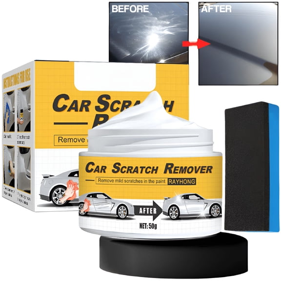 RAGUPEL Polishing Compound & Scratch Remover with Sponge, Car Scratch Remover for Deep Scratches, Light Scratches & Oxidation to Restore Shine